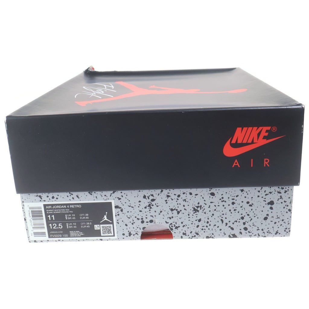 NIKE(ナイキ) AIR JORDAN4 RETRO WHITE CEMENT エアジョーダン4 レトロ ホワイトセメント ハイカットスニーカー ホワイト US11/29cm FV5029-100