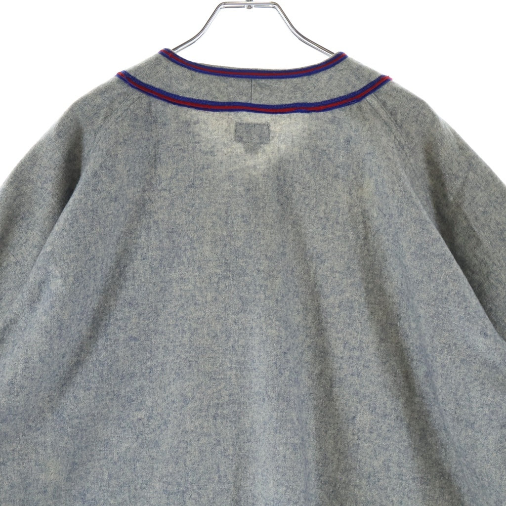 VINTAGE(ヴィンテージ) 60S VINTAGE FRED SINGTON ヴィンテージ フレッドシントン 猫目ボタン マチ付き ウール ベースボールシャツ グレー