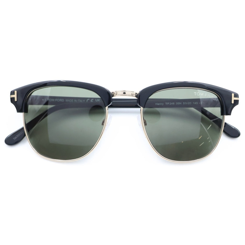 TOM FORD(トムフォード) HENRY サーモントフレーム カラーレンズ サングラス メガネ ブラック/グリーン/ゴールド TF248