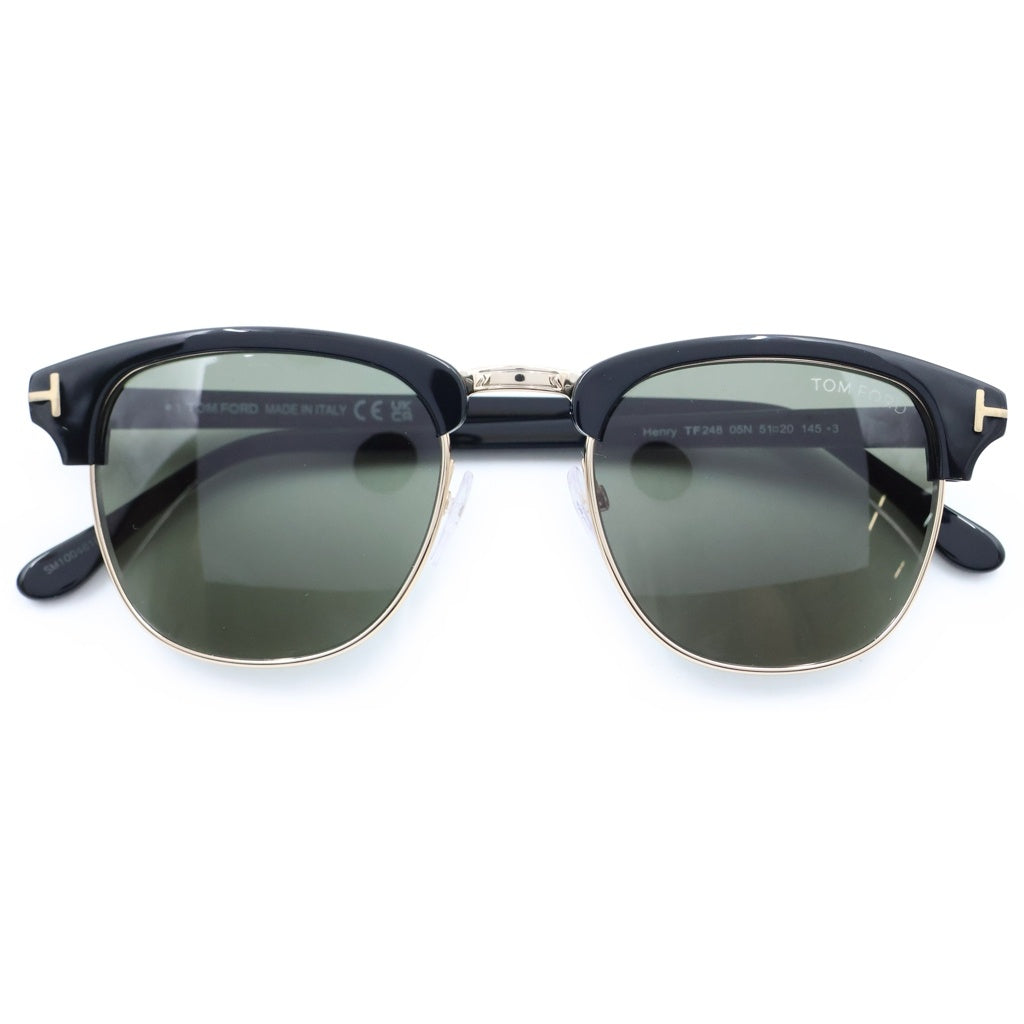 TOM FORD(トムフォード) HENRY サーモントフレーム カラーレンズ サングラス メガネ ブラック/グリーン/ゴールド TF248