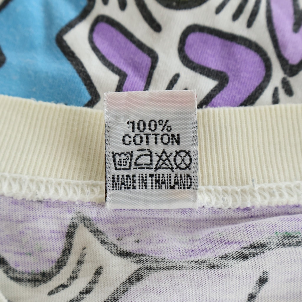 VINTAGE(ヴィンテージ) 90S VINTAGE KEITH HARING XOX ヴィンテージ キースヘリング 総柄プリント クルーネック半袖Tシャツ カットソー マルチ