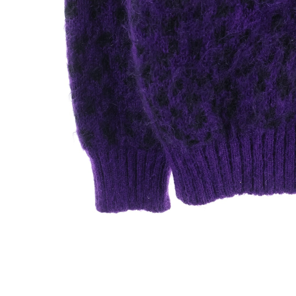 WACKO MARIA(ワコマリア) 22AW LEOPARD HEAVY MOHAIR CARDIGAN レオパード柄 ヘビー モヘア ニット カーディガン パープル 22FW-WMK-KN07