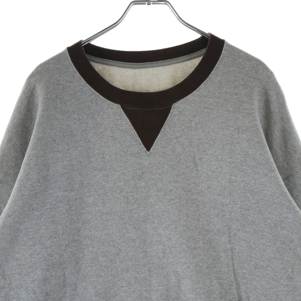 VISVIM(ヴィスヴィム) 25AW JUMBO SB SWEAT L/S N.D. ジャンボ エスビー クルーネックスウェット トレーナー グレー/ブラウン 0125405010004
