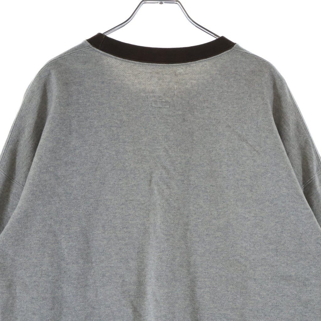 VISVIM(ヴィスヴィム) 25AW JUMBO SB SWEAT L/S N.D. ジャンボ エスビー クルーネックスウェット トレーナー グレー/ブラウン 0125405010004