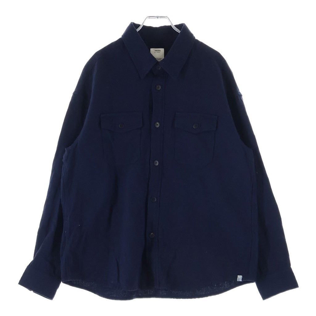 VISVIM(ヴィスヴィム) 25AW LUMBER MIL L/S ランバーミル 長袖 ウールシャツ ネイビー 0125205011014