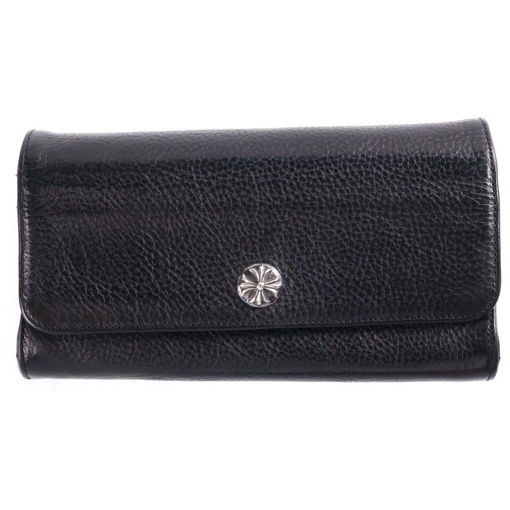 CHROME HEARTS(クロムハーツ) JUDY CROSS BALL ジュディ クロス ボール ボタン レザーウォレット 長財布 ブラック