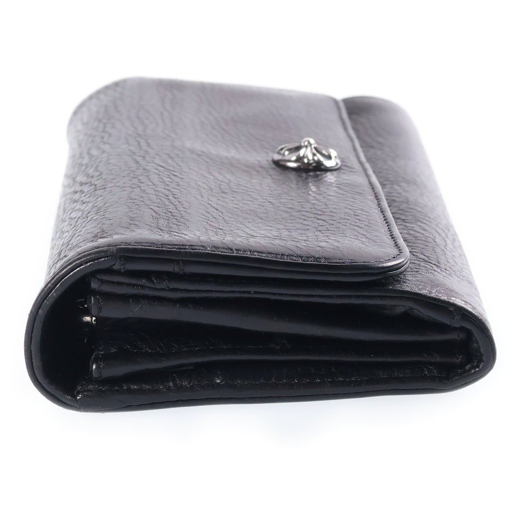 CHROME HEARTS(クロムハーツ) JUDY CROSS BALL ジュディ クロス ボール ボタン レザーウォレット 長財布 ブラック