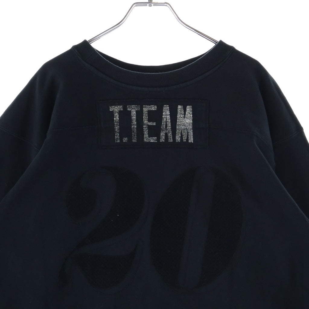 TENDERLOIN(テンダーロイン) T.TEAM 20 初期 ステーキタグ ナンバリングフロッキープリント コットン フットボールTシャツ カットソー ブラック