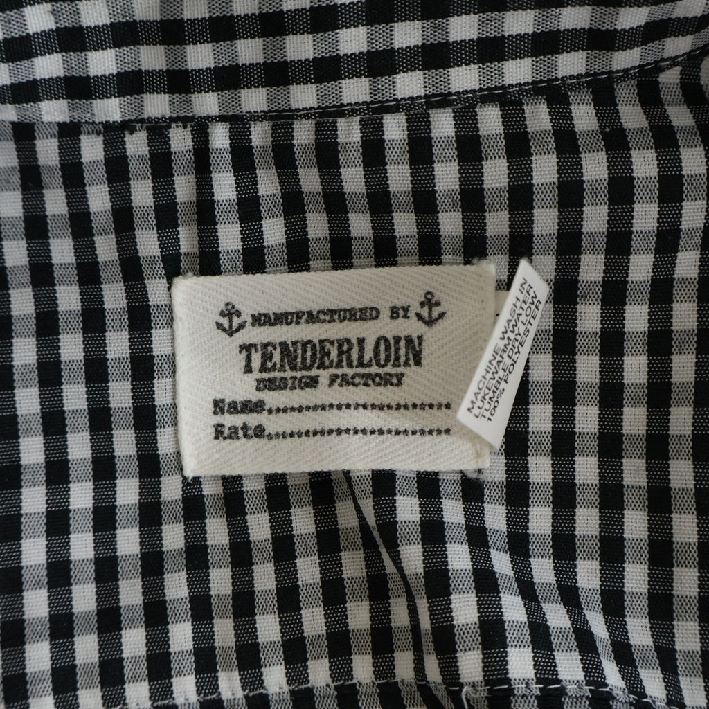 TENDERLOIN(テンダーロイン) CHECK SHIRT 初期 マリンタグ USA製 ギンガムチェック柄 ボックスカット 半袖シャツ ブラック/ホワイト