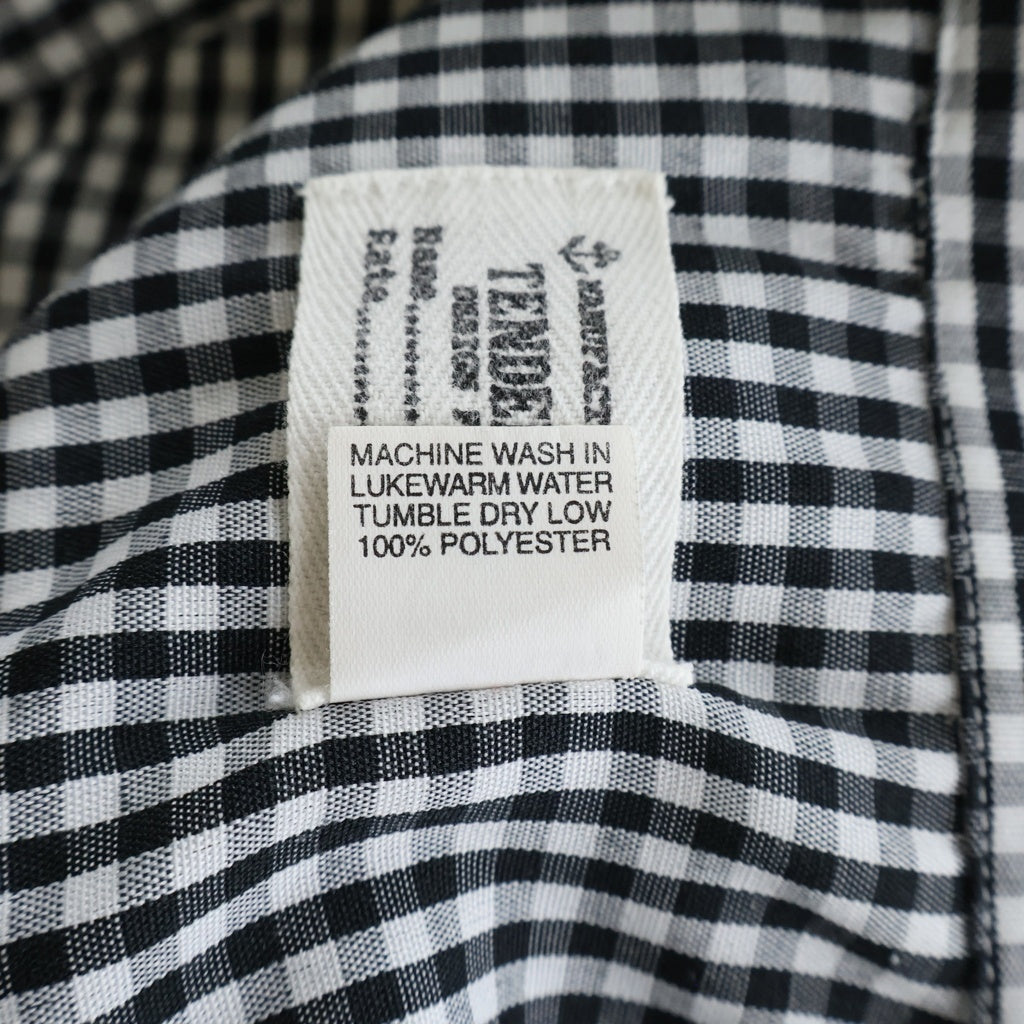 TENDERLOIN(テンダーロイン) CHECK SHIRT 初期 マリンタグ USA製 ギンガムチェック柄 ボックスカット 半袖シャツ ブラック/ホワイト