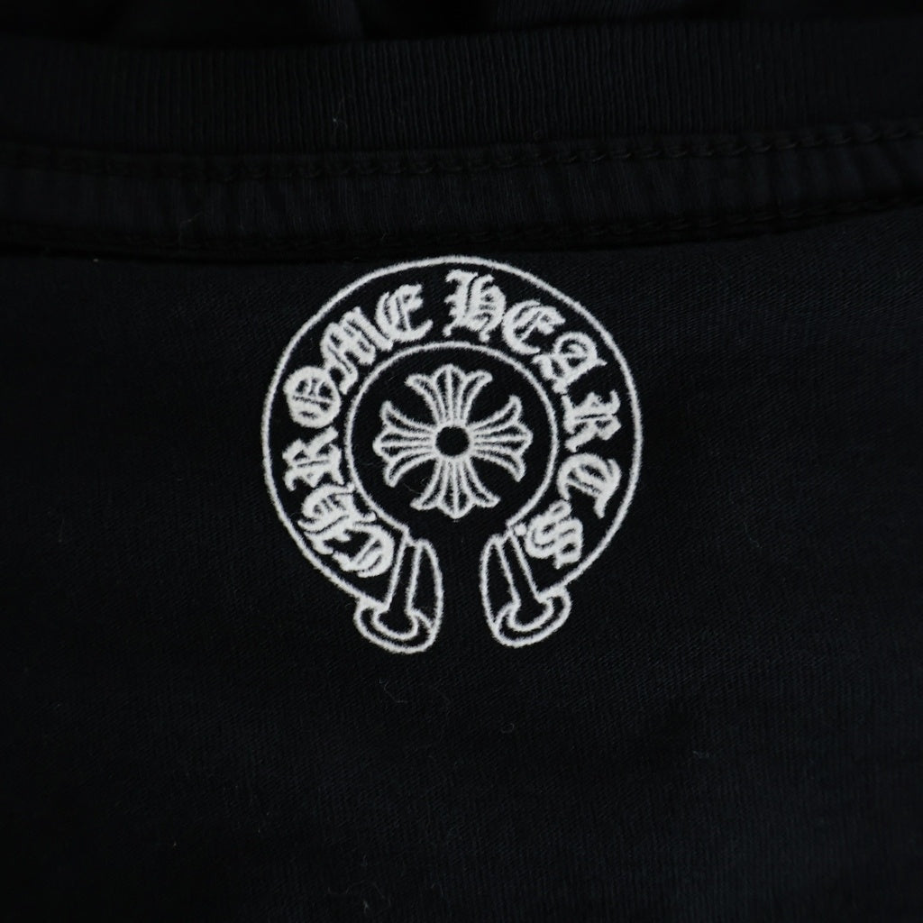 CHROME HEARTS(クロムハーツ) OLD HORSESHOE TEE オールド ホースシュープリント バックスクロールラベル VネックTシャツ 半袖カットソー レディース ブラック