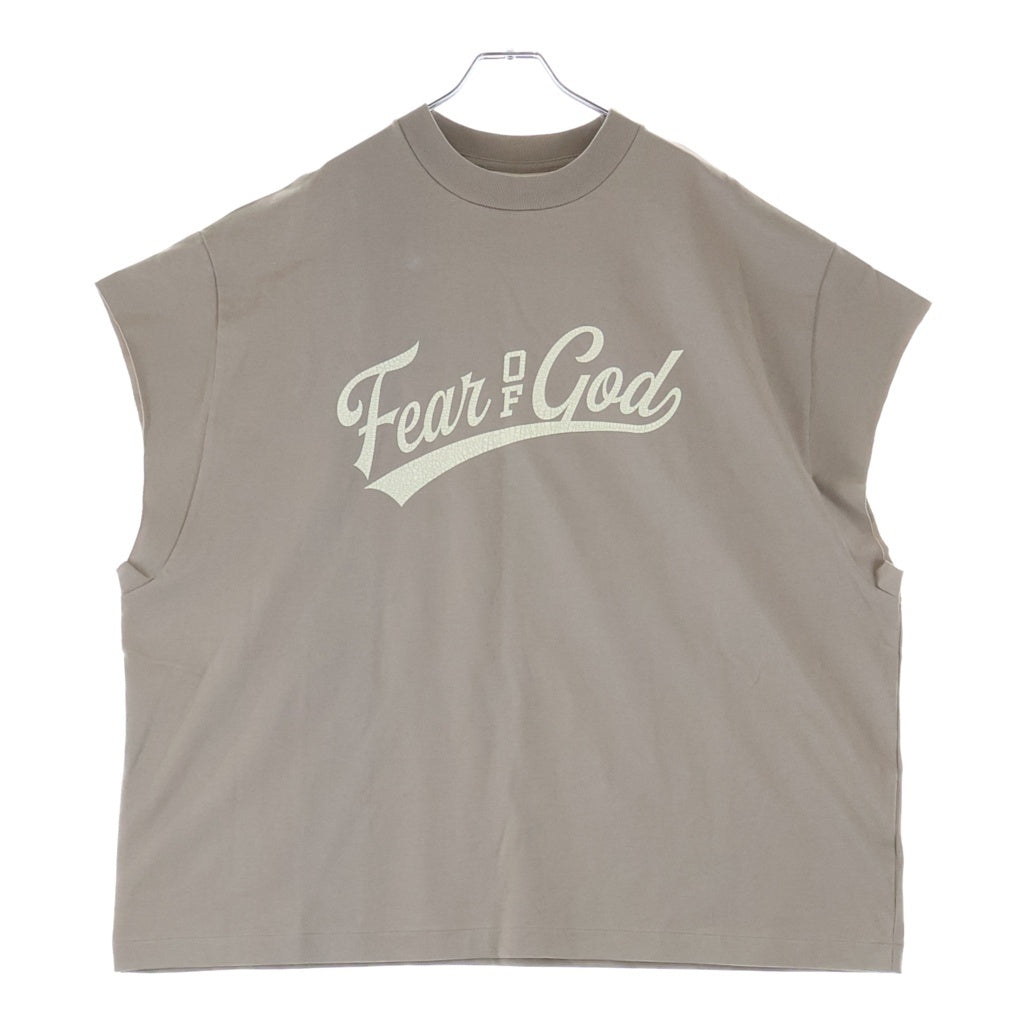 FEAR OF GOD ESSENTIALS(フィアオブゴッド エッセンシャルズ) MERCH TEE マーチ 両面ロゴプリント カットオフ Tシャツ 半袖カットソー ベージュ