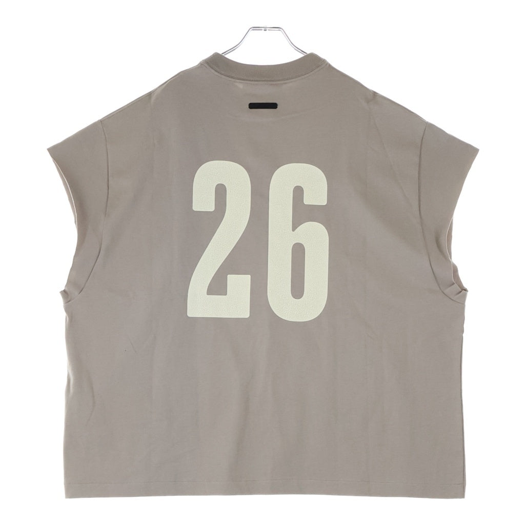 FEAR OF GOD ESSENTIALS(フィアオブゴッド エッセンシャルズ) MERCH TEE マーチ 両面ロゴプリント カットオフ Tシャツ 半袖カットソー ベージュ