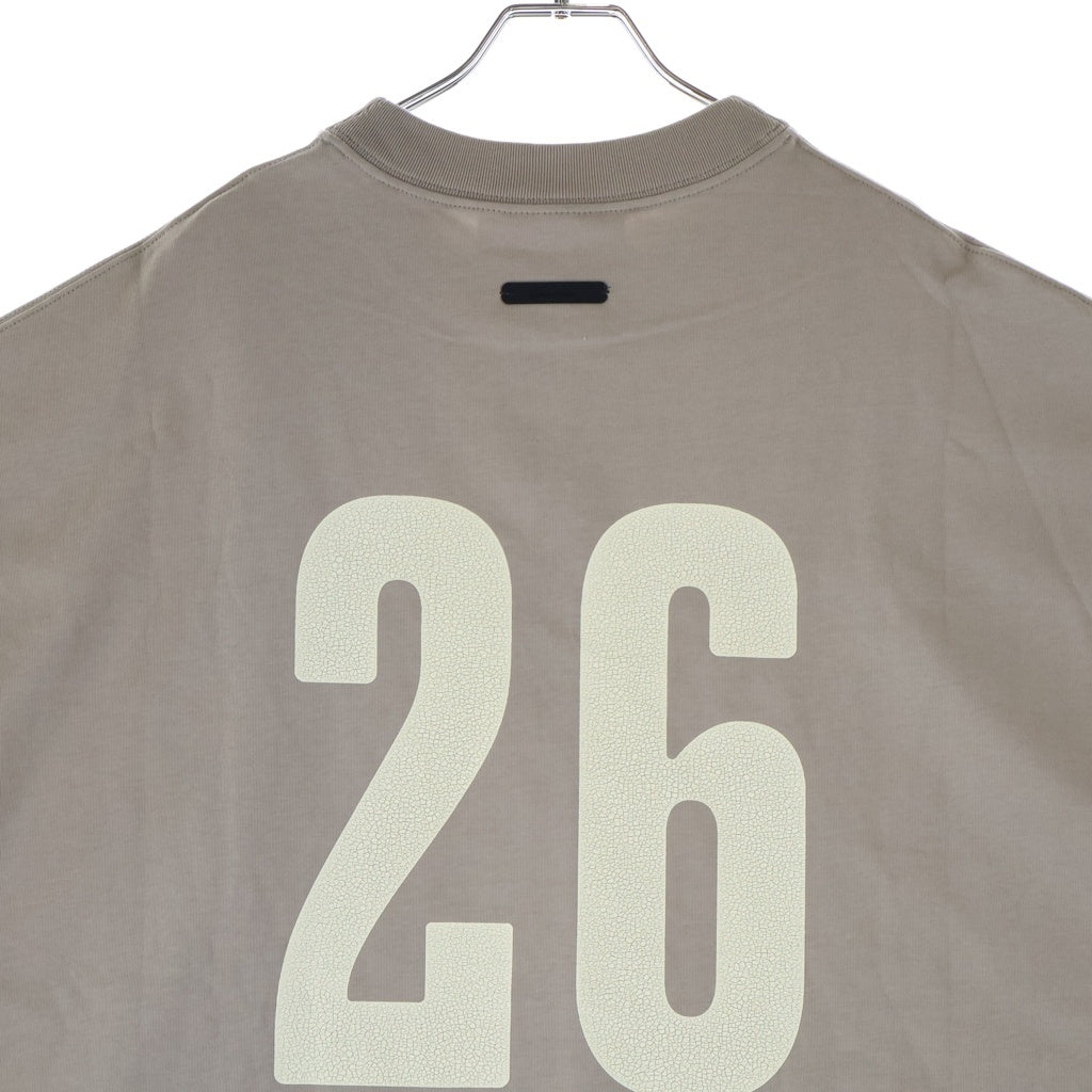 FEAR OF GOD ESSENTIALS(フィアオブゴッド エッセンシャルズ) MERCH TEE マーチ 両面ロゴプリント カットオフ Tシャツ 半袖カットソー ベージュ
