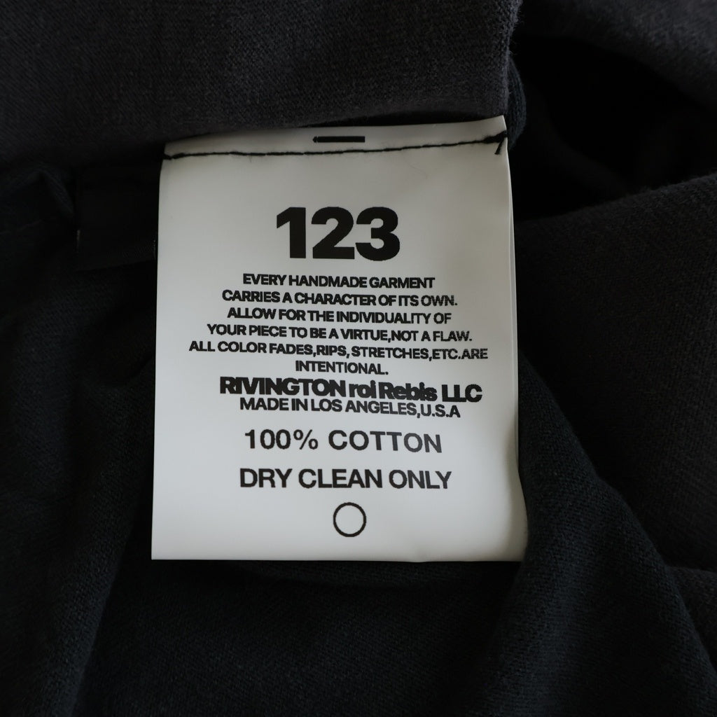 RRR123 RIVINGTON roi Rebis(リヴィントンロイレビス) LEFT OUT ENEMY L/S TEE レフトアウト エネミー 両面プリント ロングスリーブカットソー グレー