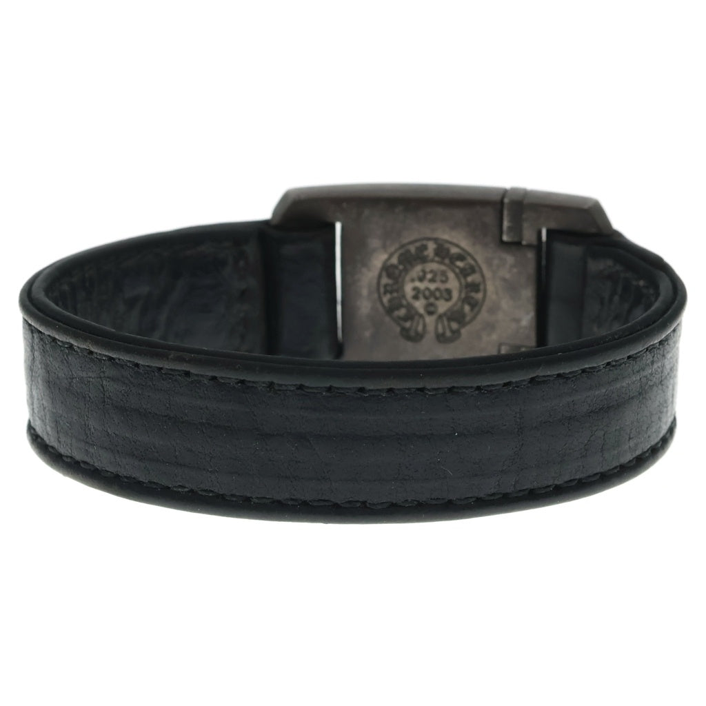 CHROME HEARTS(クロムハーツ) HARNESS CROSS BOX ハーネス クロスボックス レザーブレスレット シルバー/ブラック