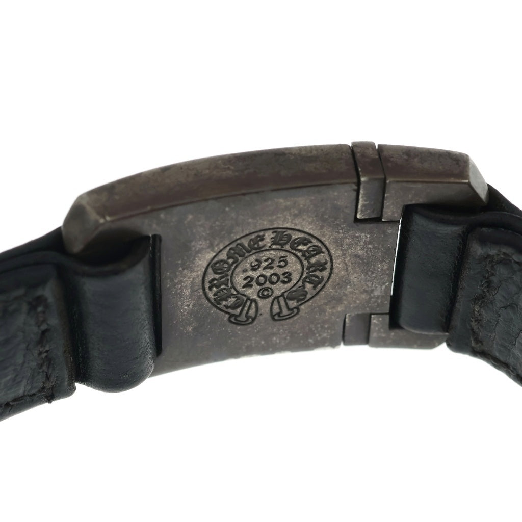CHROME HEARTS(クロムハーツ) HARNESS CROSS BOX ハーネス クロスボックス レザーブレスレット シルバー/ブラック