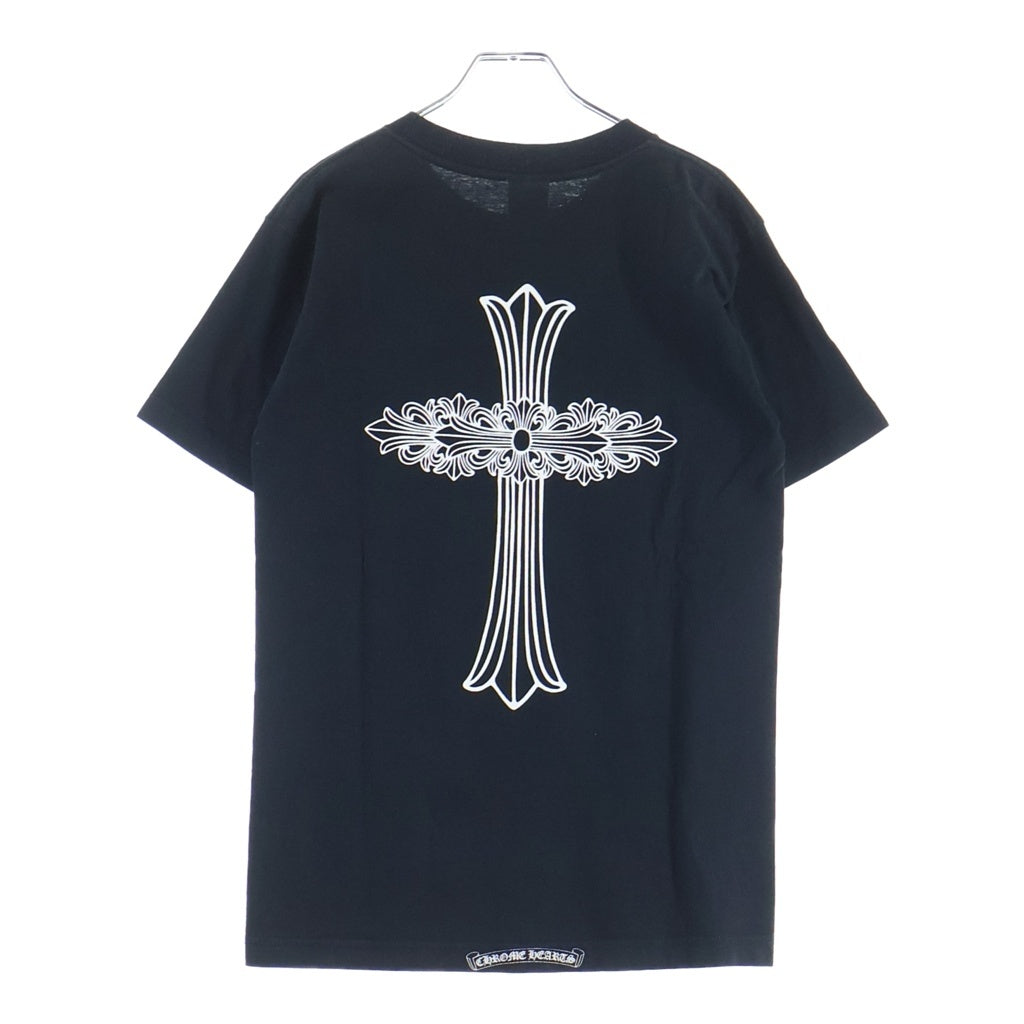 CHROME HEARTS(クロムハーツ) OLD バックフローラルクロスプリント クルーネック半袖Tシャツカットソー ブラック