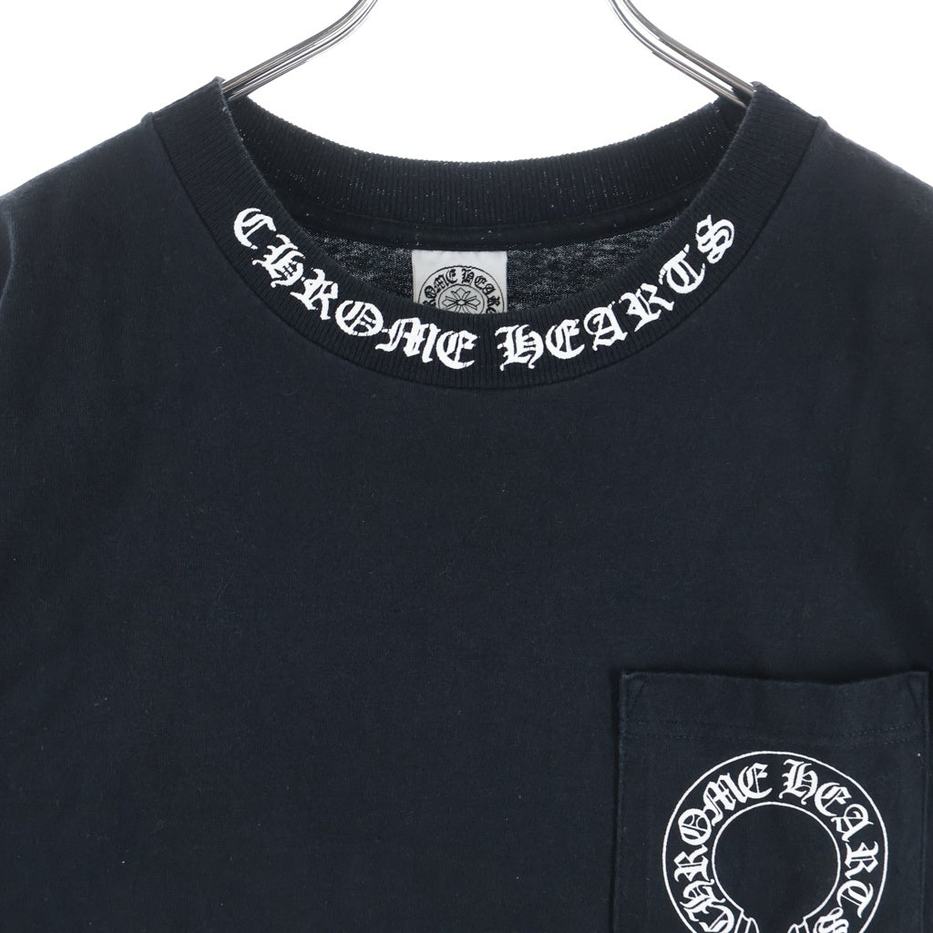 CHROME HEARTS(クロムハーツ) OLD バックフローラルクロスプリント クルーネック半袖Tシャツカットソー ブラック