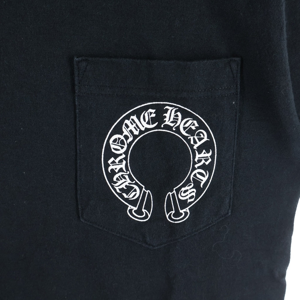 CHROME HEARTS(クロムハーツ) OLD バックフローラルクロスプリント クルーネック半袖Tシャツカットソー ブラック