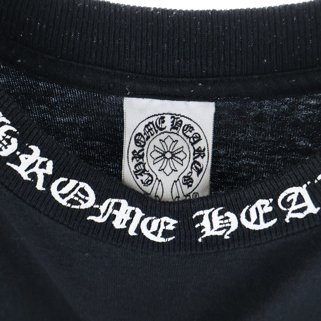 CHROME HEARTS(クロムハーツ) OLD バックフローラルクロスプリント クルーネック半袖Tシャツカットソー ブラック