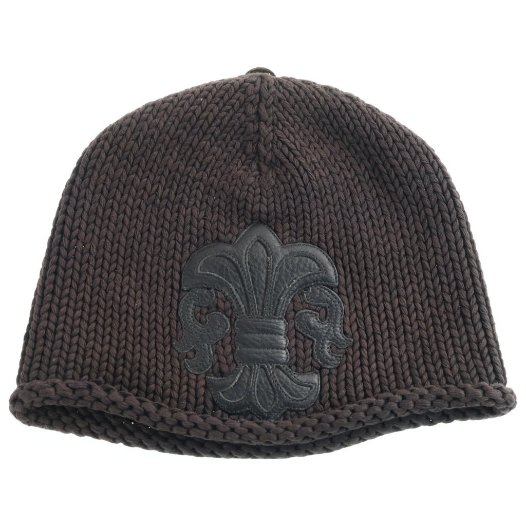 CHROME HEARTS(クロムハーツ) BEANIE BS FLEUR BSフレアパッチ ニットビーニー キャップ 帽子 ブラック