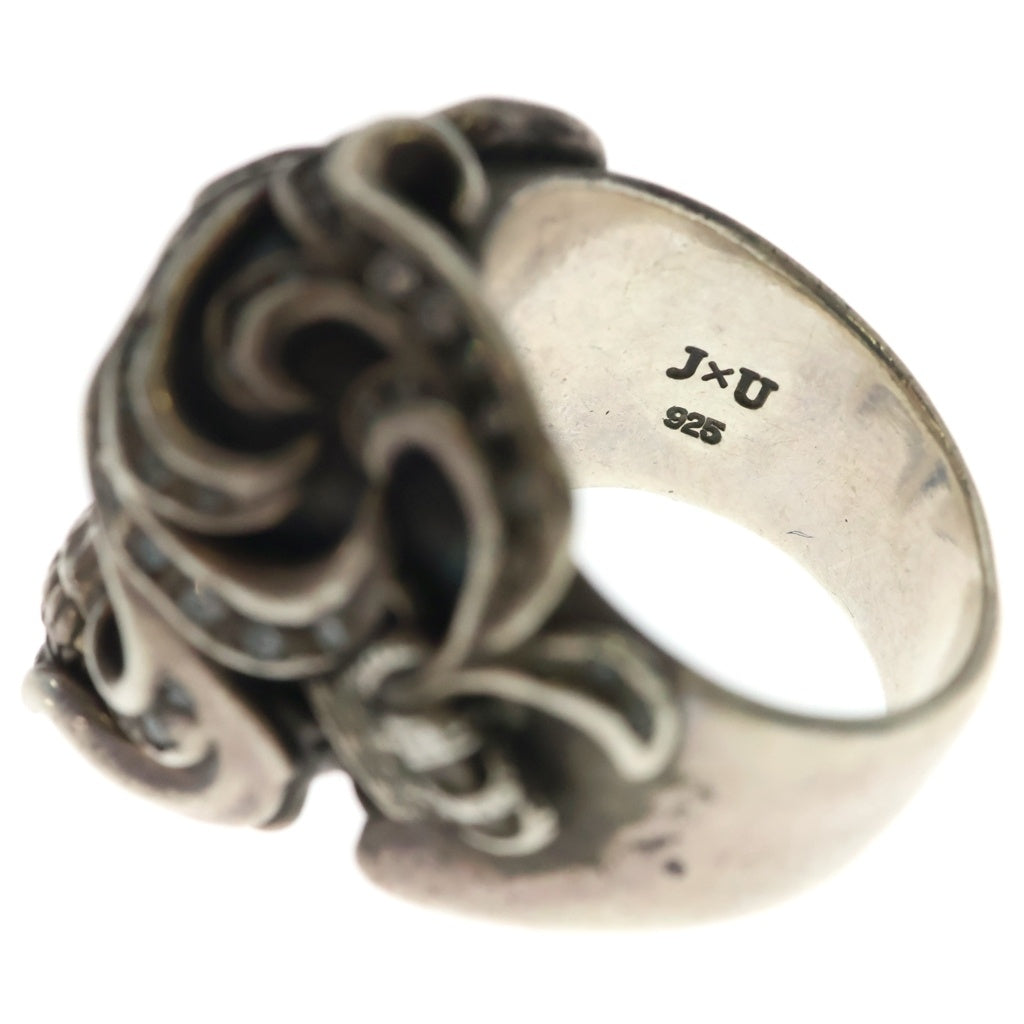 Justin Davis(ジャスティンデイヴィス) ANDY SKULL RING アンディ ジルコニア装飾 スカルリング 指輪 シルバー SRJ520 2 BLK 9