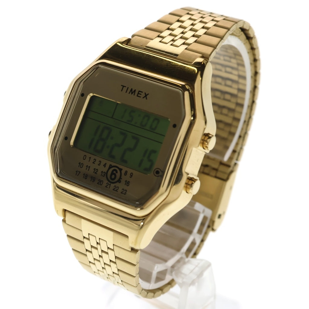 MM6 Maison Margiela(エムエムシックスメゾンマルジェラ) ×TIMEX T80 タイメックス グリーン文字盤 クォーツ ステンレス 腕時計 ゴールド TW2Y50000