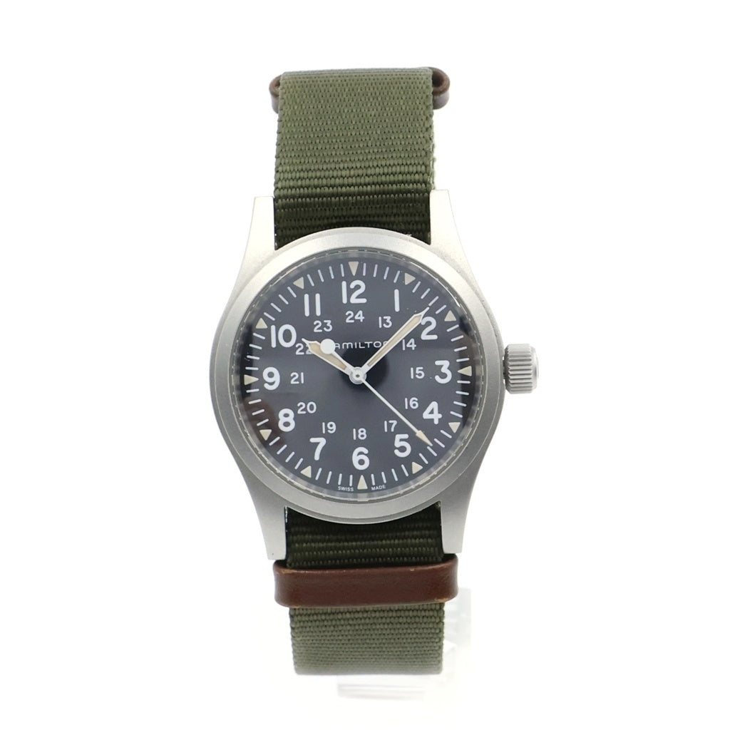 HAMILTON(ハミルトン) KHAKI FIELD MECHANICAL 38mm カーキフィールド メカニカル ブラック文字盤 腕時計 シルバー/カーキ H69439931
