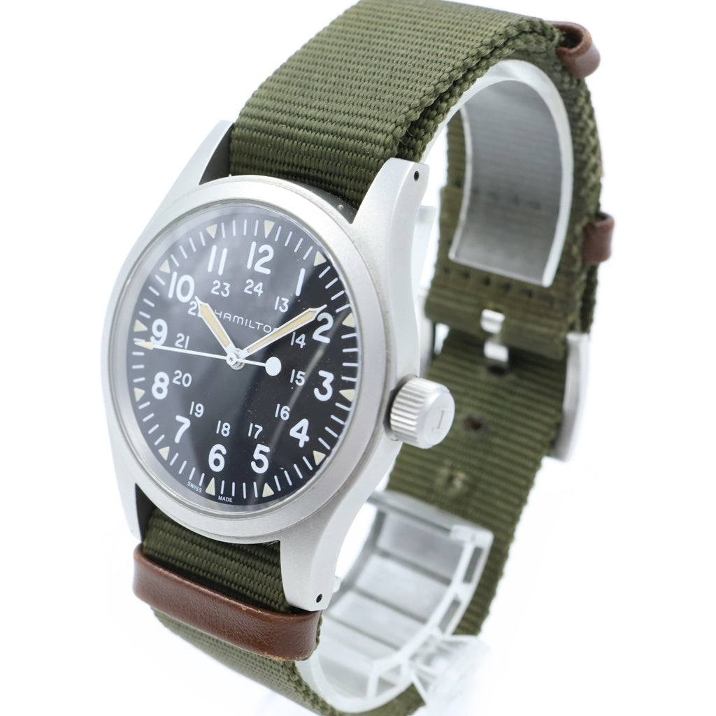 HAMILTON(ハミルトン) KHAKI FIELD MECHANICAL 38mm カーキフィールド メカニカル ブラック文字盤 腕時計 シルバー/カーキ H69439931