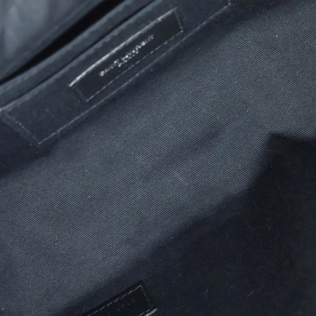 SAINT LAURENT PARIS(サンローランパリ) ストラップ付き レザー セカンドバッグ ポーチ グルーミングケース ブラック 635166
