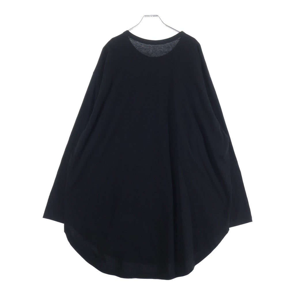 Ground Y(グラウンドワイ) COTTON JERSEY HEM ROUND JUMBO T-SHIRT LONG SLEEVES コットン ジャージー ヘム ラウンド ジャンボ 長袖Tシャツ カットソー ブラック GA-T06-040