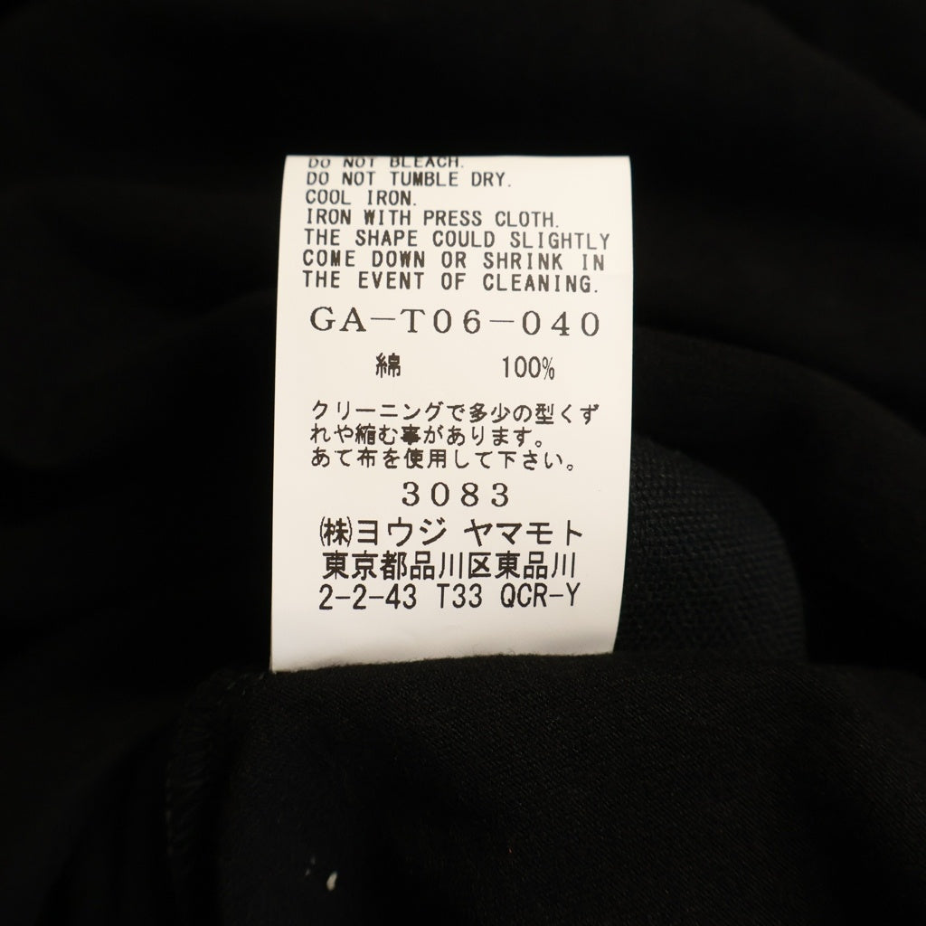 Ground Y(グラウンドワイ) COTTON JERSEY HEM ROUND JUMBO T-SHIRT LONG SLEEVES コットン ジャージー ヘム ラウンド ジャンボ 長袖Tシャツ カットソー ブラック GA-T06-040