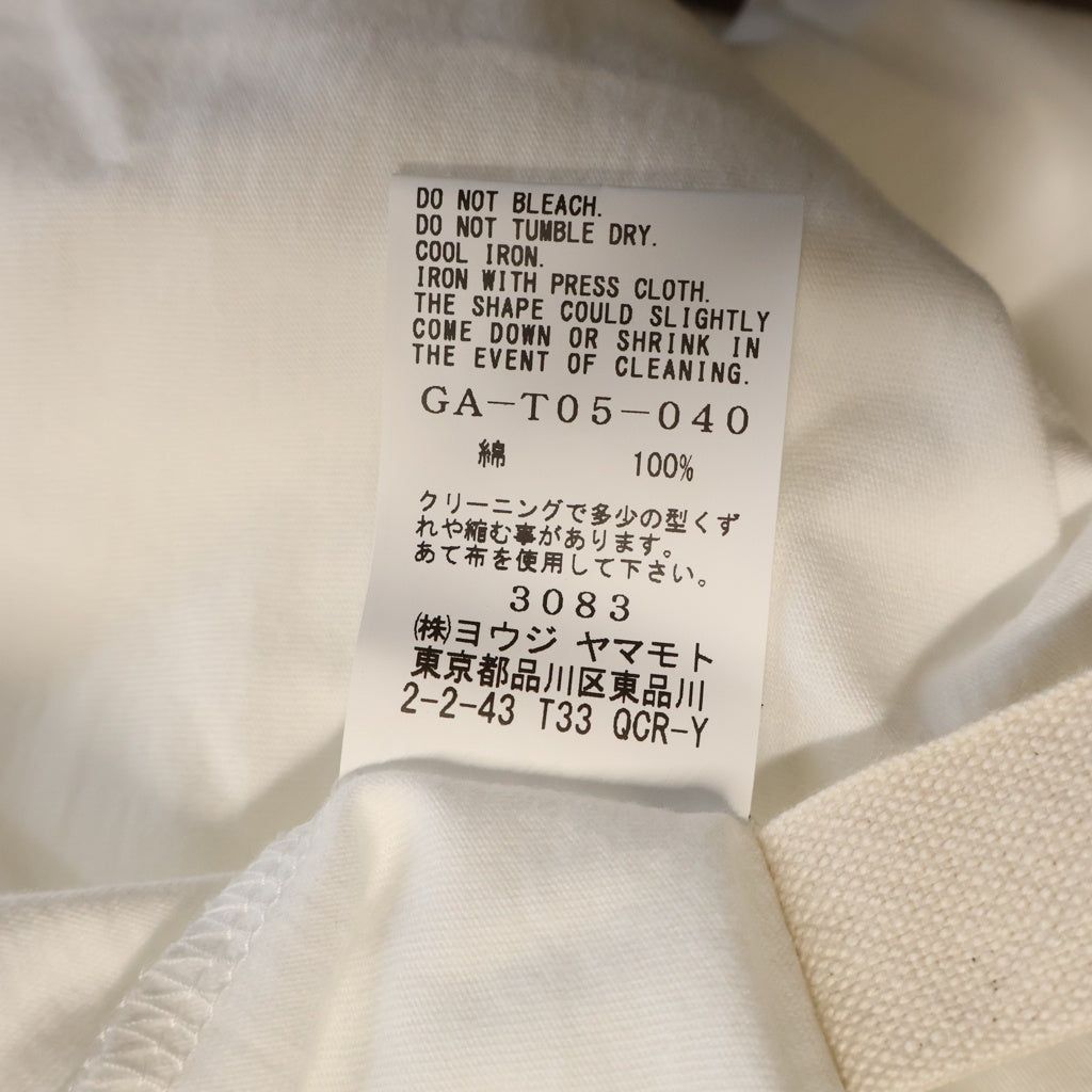Ground Y(グラウンドワイ) COTTON JERSEY HEM ROUND JUMBO T-SHIRT SHORT SLEEVES コットン ジャージー ヘム ラウンド ジャンボ 半袖Tシャツ カットソー ホワイト GA-T05-040