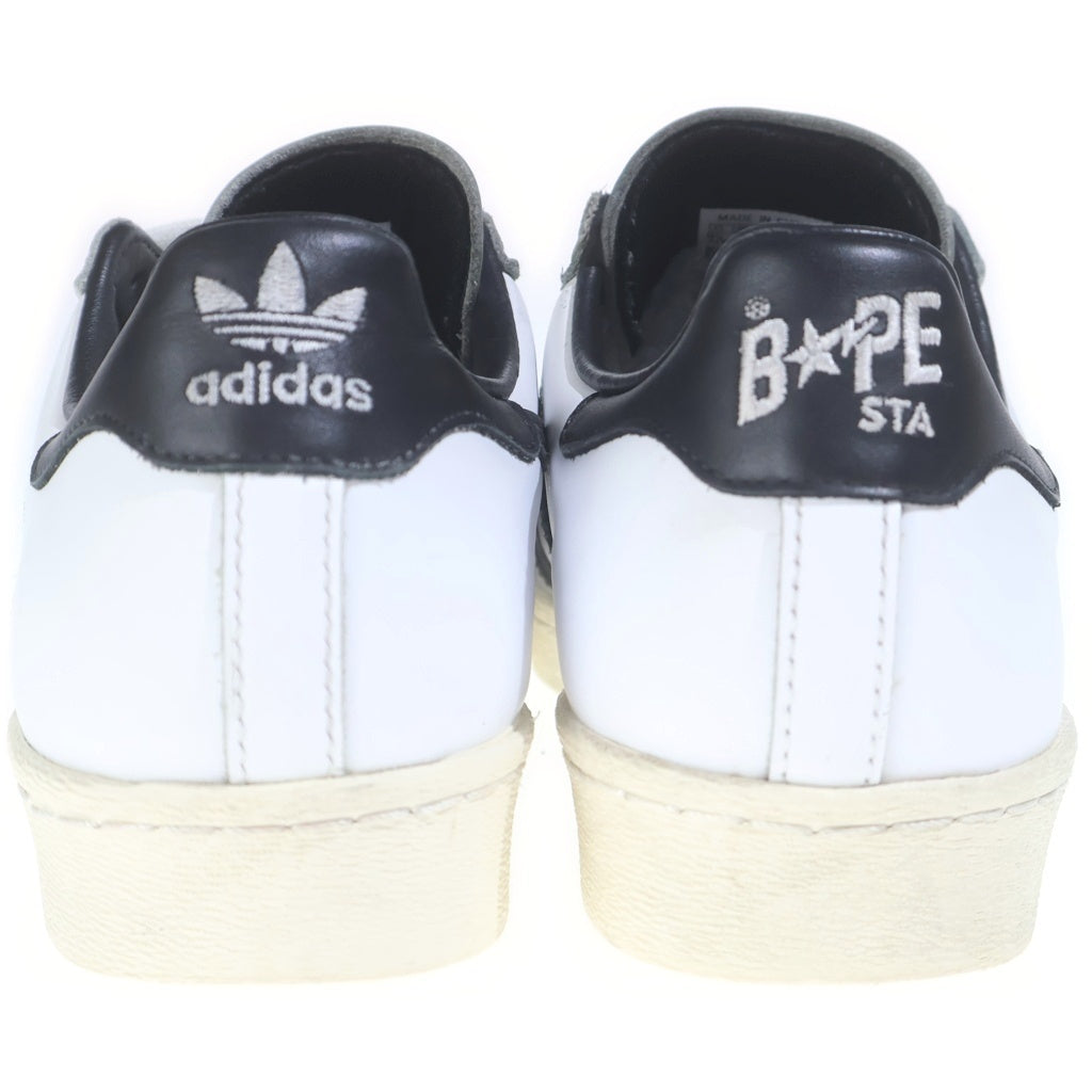 A BATHING APE(アベイシングエイプ) ×adidas Superstar 80s アディダス スーパースター ローカットスニーカー ホワイト/ブラック US9.5/27.5cm GZ8980