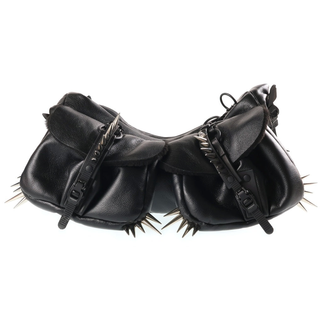 COMME des GARCONS(コムデギャルソン) 24AW ×インナーラウム スモールスパイクハーフムーンショルダーバッグ ブラック JP-K202