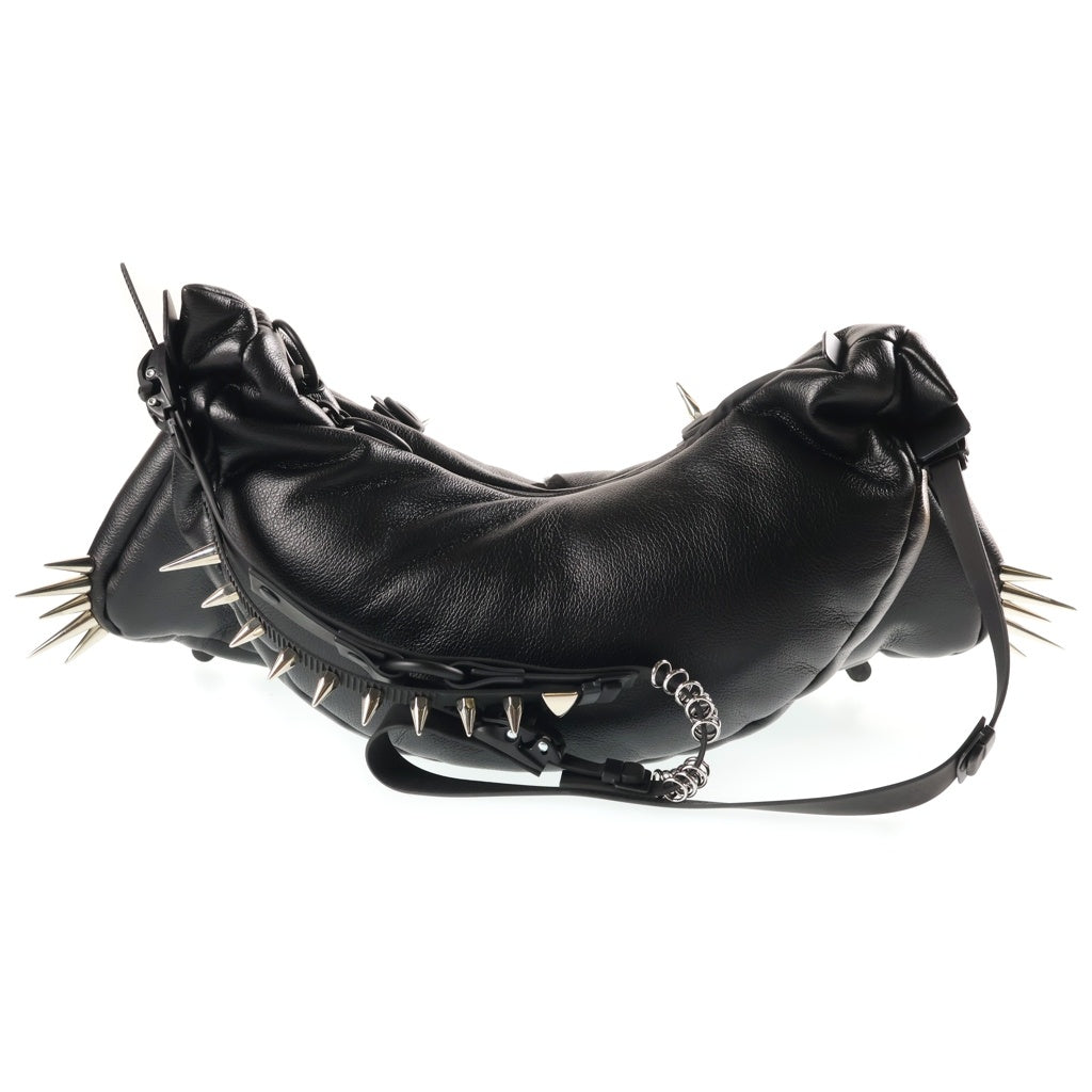 COMME des GARCONS(コムデギャルソン) 24AW ×インナーラウム スモールスパイクハーフムーンショルダーバッグ ブラック JP-K202