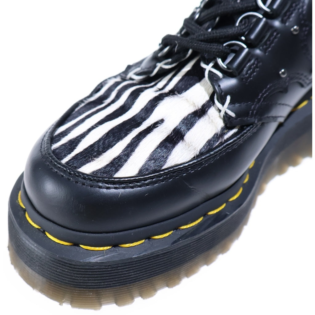 Dr.Martens(ドクターマーチン) RAMSEY QUAD ラムゼイクアッド 3ホール ゼブラ柄ヘアオンレザーシューズ レディース ブラック/ホワイト 31679195