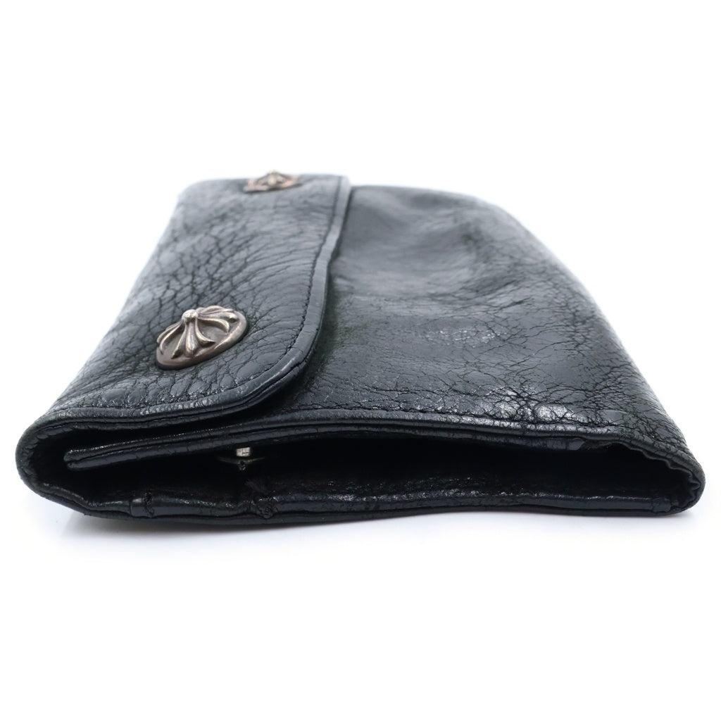 CHROME HEARTS(クロムハーツ) WAVE ウェーブ デストロイレザー ウォレット 財布 ブラック