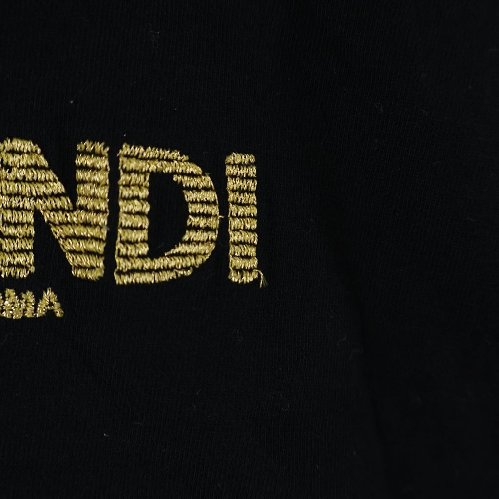 FENDI(フェンディ) フロントロゴ クロップド クルーネック半袖Tシャツ カットソー レディース ブラック FS7901 AKS3