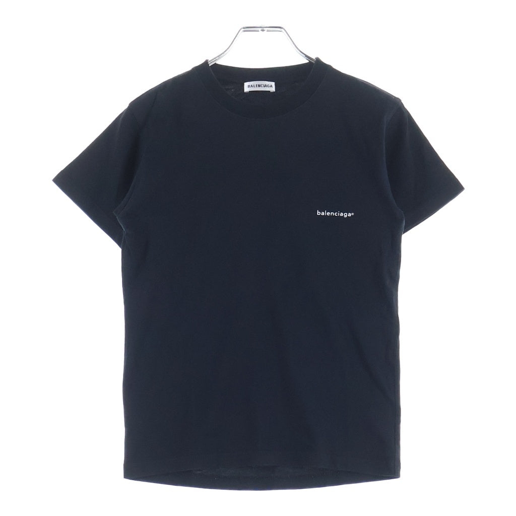 BALENCIAGA(バレンシアガ) ロゴプリント クルーネック半袖Tシャツ カットソー レディース ブラック 556107 TYK28