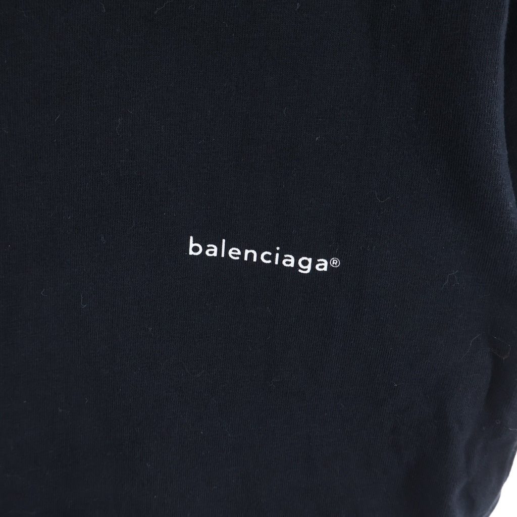BALENCIAGA(バレンシアガ) ロゴプリント クルーネック半袖Tシャツ カットソー レディース ブラック 556107 TYK28