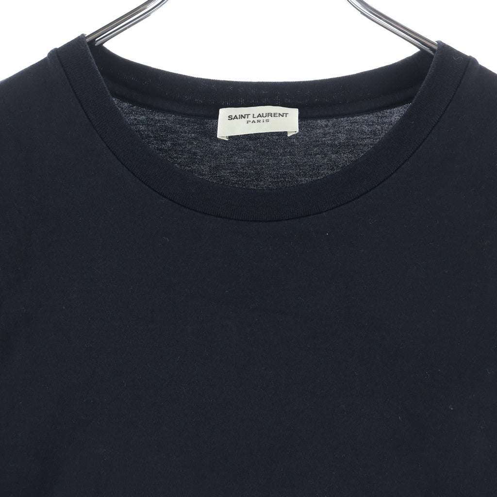 SAINT LAURENT PARIS(サンローランパリ) ロゴプリント クルーネック半袖Tシャツ カットソー ブラック 460876 YB2DQ