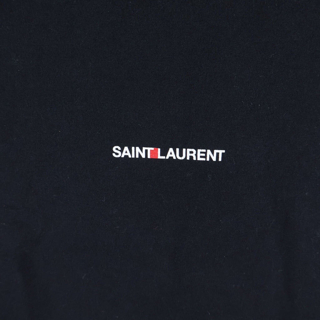 SAINT LAURENT PARIS(サンローランパリ) ロゴプリント クルーネック半袖Tシャツ カットソー ブラック 460876 YB2DQ