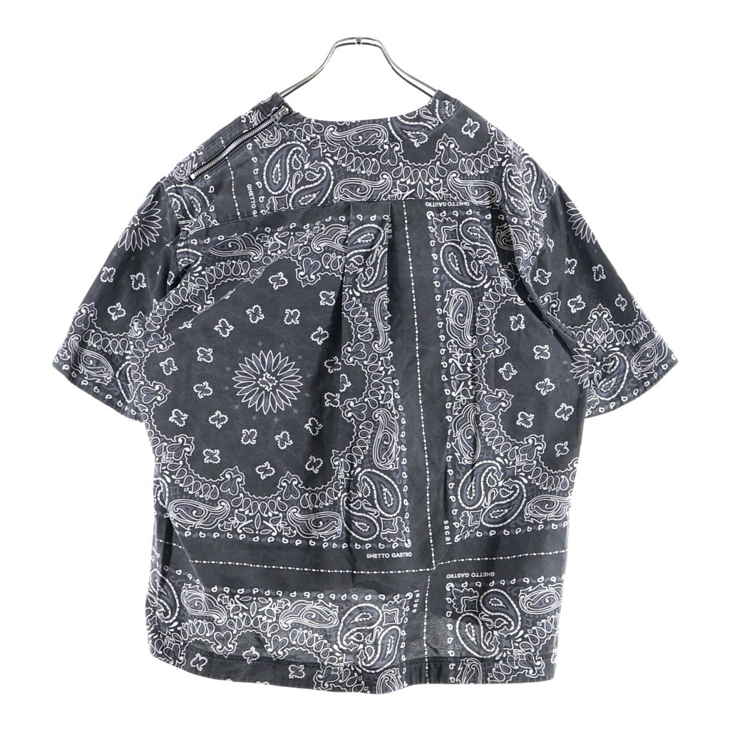 Sacai(サカイ) 23SS GHETTO GASTRO BANDANA PRINT PULLOVER ゲットー ガストロ バンダナプリント クルーネック 半袖プルオーバーシャツ ブラック 23-0639S