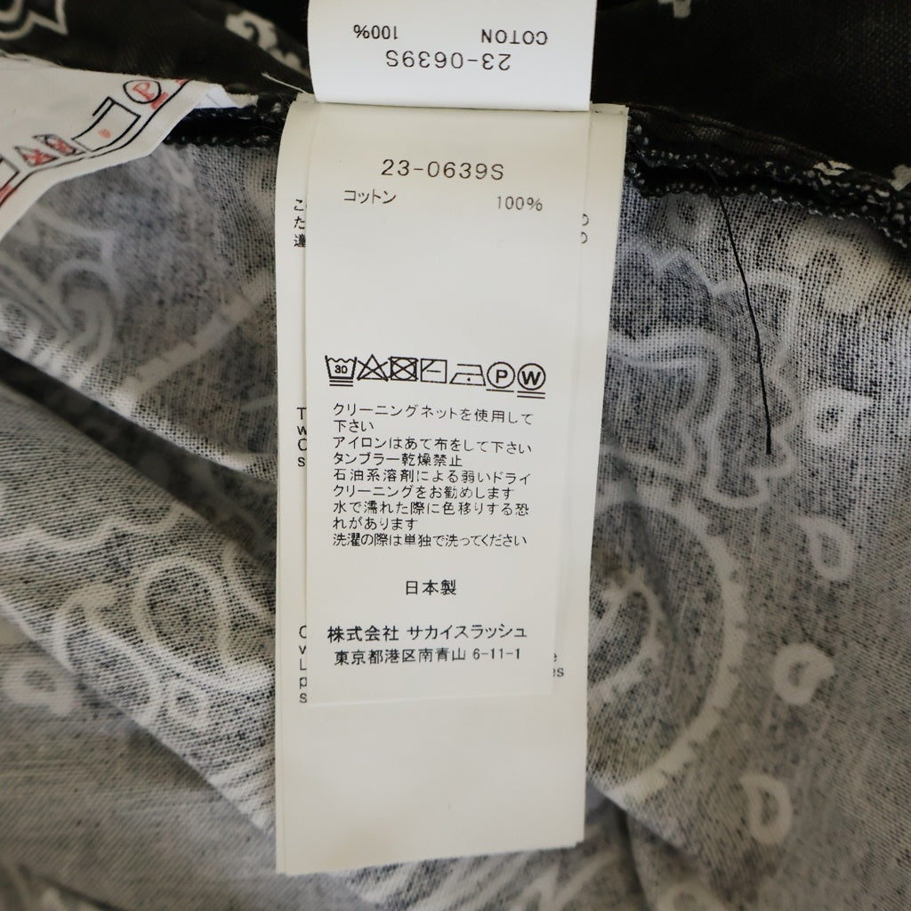 Sacai(サカイ) 23SS GHETTO GASTRO BANDANA PRINT PULLOVER ゲットー ガストロ バンダナプリント クルーネック 半袖プルオーバーシャツ ブラック 23-0639S