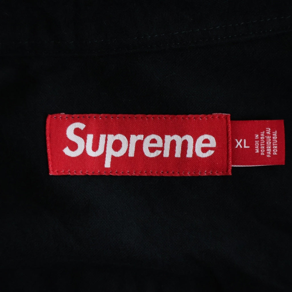 SUPREME(シュプリーム) 25AW Loose Fit Flannel Oxford Shirt ルーズフィット フランネル オックスフォード ボタンダウン 長袖シャツ ブラック