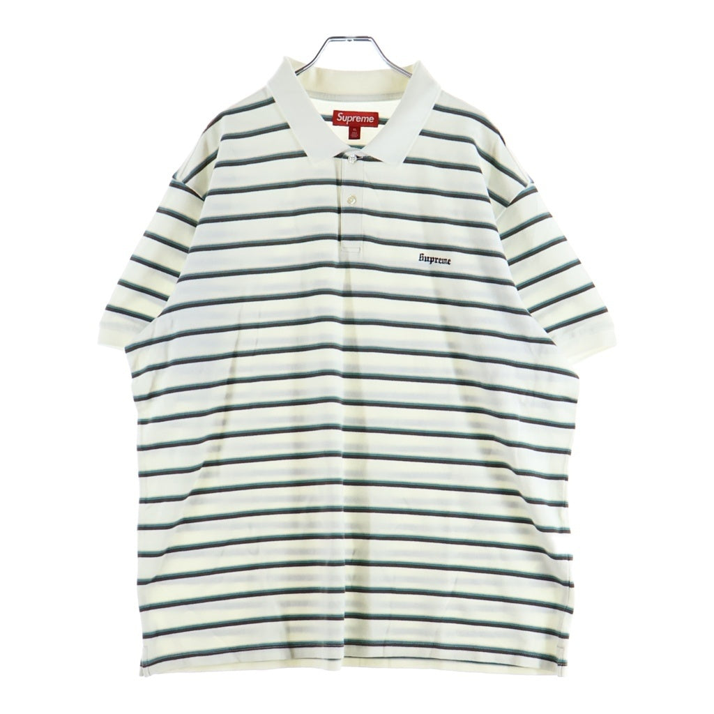 SUPREME(シュプリーム) 26SS Washed Stripe Polo ウォッシュド ストライプ 半袖ポロシャツ ホワイト