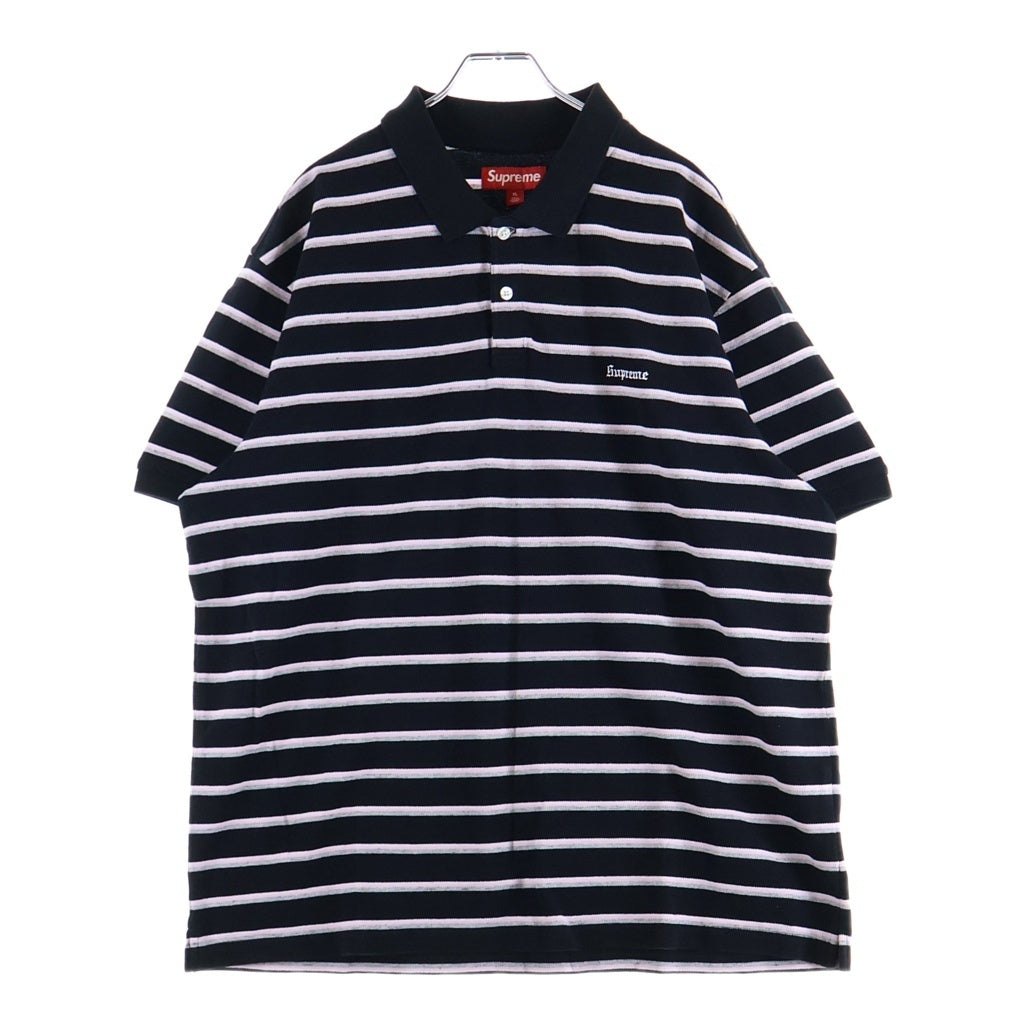 SUPREME(シュプリーム) 26SS Washed Stripe Polo ウォッシュド ストライプ 半袖ポロシャツ ブラック