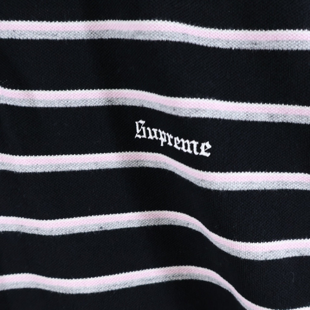 SUPREME(シュプリーム) 26SS Washed Stripe Polo ウォッシュド ストライプ 半袖ポロシャツ ブラック